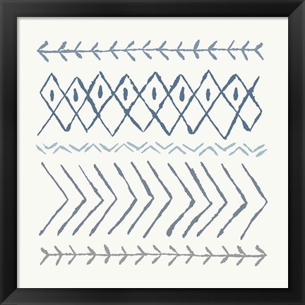 Framed Nordic Vibes II Blue Print