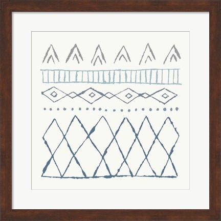 Framed Nordic Vibes III Blue Print