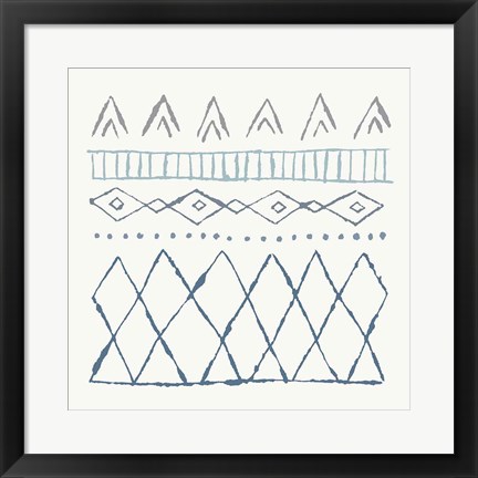 Framed Nordic Vibes III Blue Print