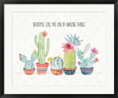 Framed Sweet Succulents I Beautiful Print