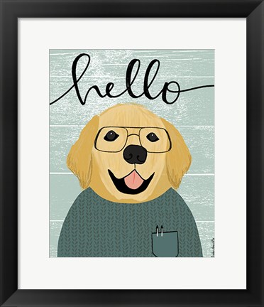 Framed Hello Retriever Print