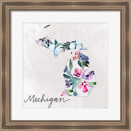 Framed Michigan Print