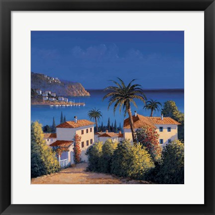 Framed Mediterranean Morning Shadows I Print