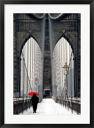 Framed Brooklyn Bridge Meets Red Print