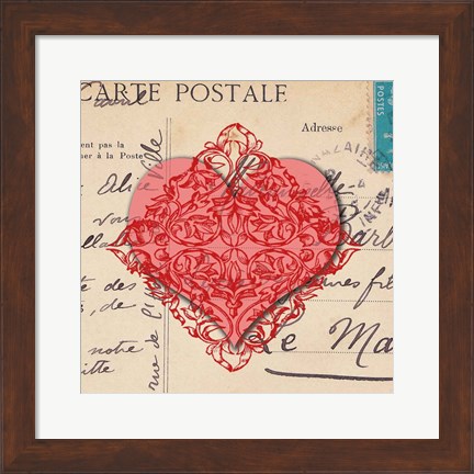 Framed Le Coeur d&#39;Amour I Print