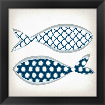 Framed Fish Patterns II Print