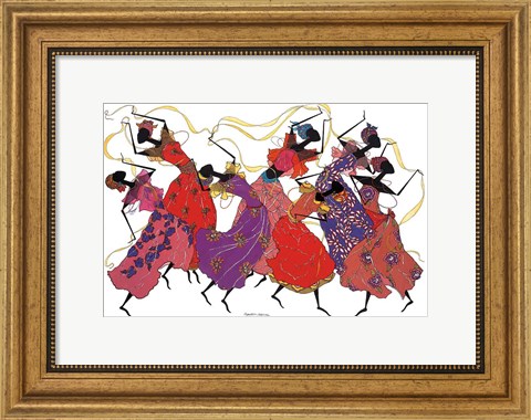 Framed Lead Dancer In Purple Gown Print