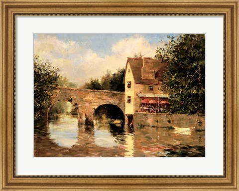 Framed Cafe In Brittany - Johnson Print