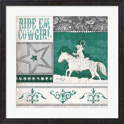 Framed Ride &#39;Em Cowgirl Print