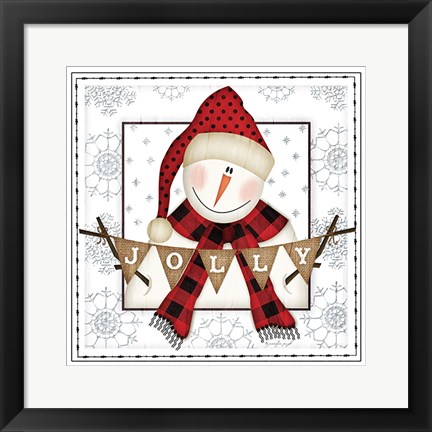 Framed Jolly Snowman Print