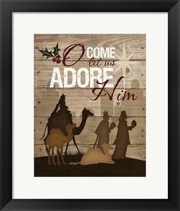 Framed Let Us Adore Him Print