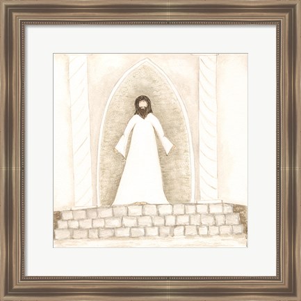 Framed Jesus Teaches at Temple Print