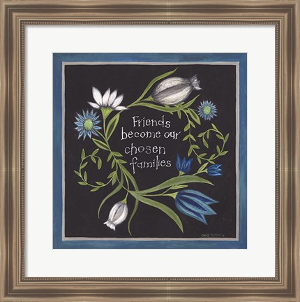 Framed Blue Flowers I Print