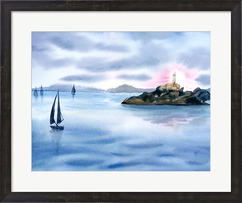 Framed Sailboats Print