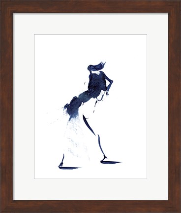 Framed Figurative in Navy II Print