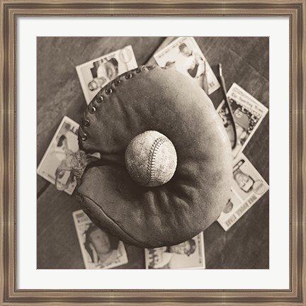 Framed Baseball Cards Print