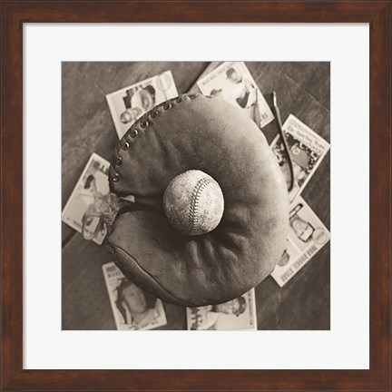 Framed Baseball Cards Print