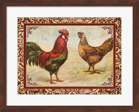 Framed Chicken I Print