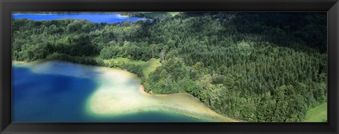 Framed Aerial View of a Lake, Grand Lac Maclu, France Print