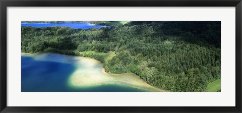 Framed Aerial View of a Lake, Grand Lac Maclu, France Print