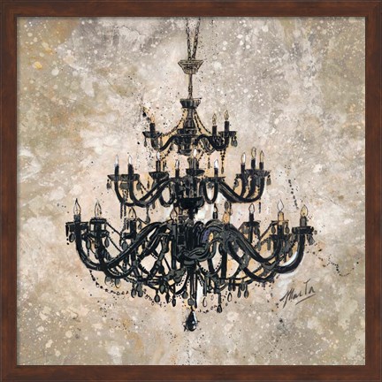 Framed Onyx Chandelier Print