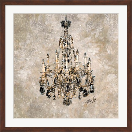 Framed Champagne Chandelier Print