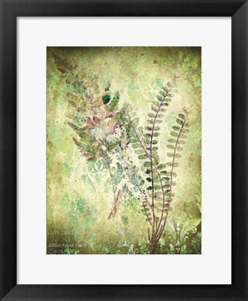 Framed Organic Greenery in Damask I Print