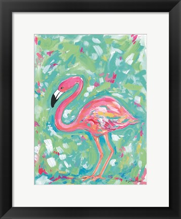 Framed Summer Flamingo Print