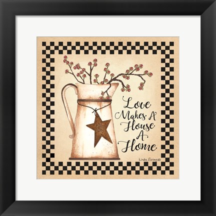 Framed Love Makes a House a Home Print