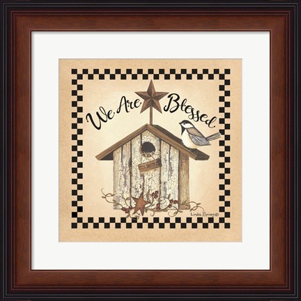 Framed We Are Blessed Birdhouse Print