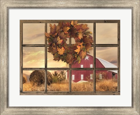 Framed Fall Window View Print