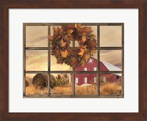 Framed Fall Window View Print