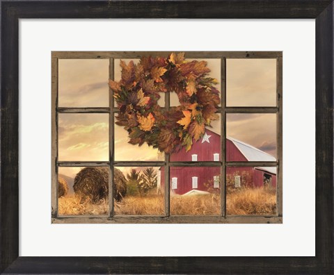 Framed Fall Window View Print