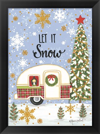 Framed Let It Snow Camper Print