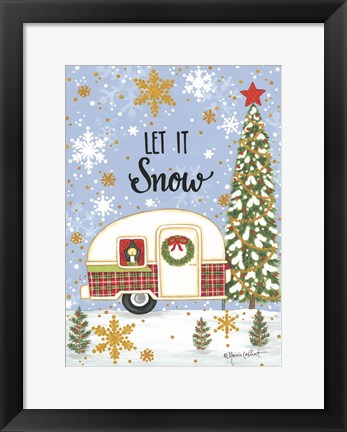 Framed Let It Snow Camper Print