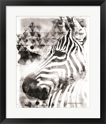 Framed Modern Black &amp; White Zebra Print