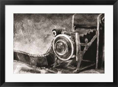 Framed Vintage Camera Black and White Print