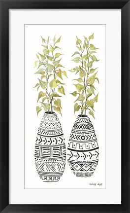 Framed Mud Cloth Vase II Print