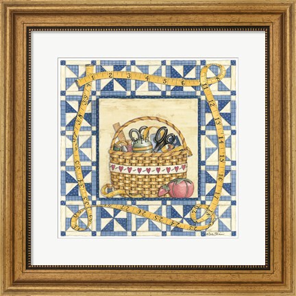 Framed Quilt Basket Print