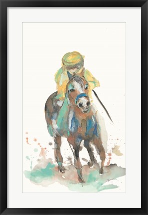 Framed Jockey and His Horse Print