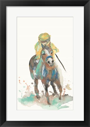 Framed Jockey and His Horse Print