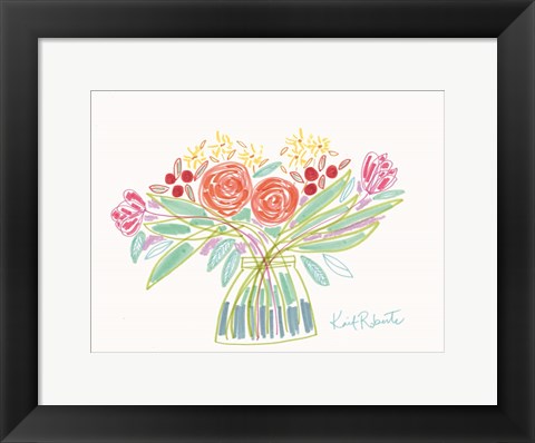 Framed February Bouquet Print