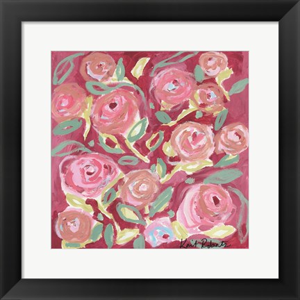 Framed Blooming in Rose Print