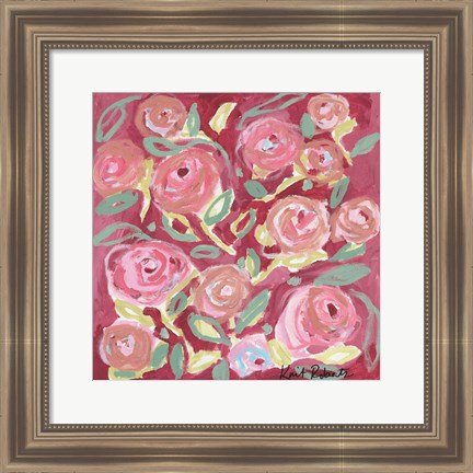 Framed Blooming in Rose Print