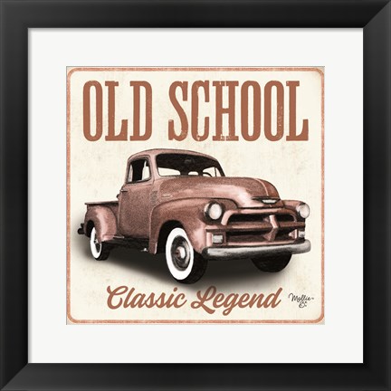 Framed Old School Vintage Trucks I Print