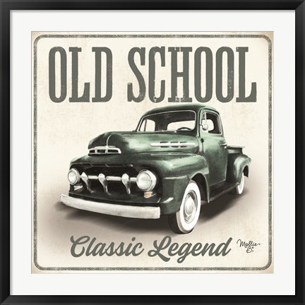 Framed Old School Vintage Trucks III Print