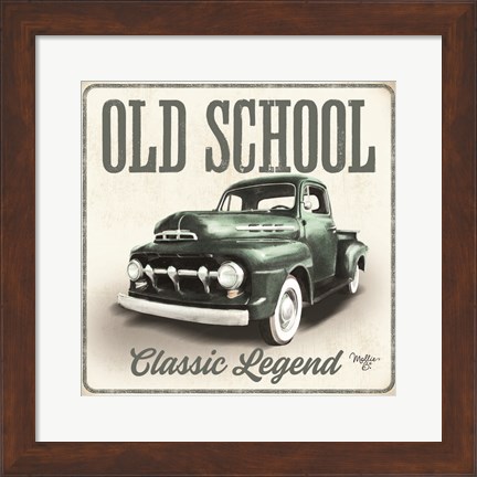 Framed Old School Vintage Trucks III Print