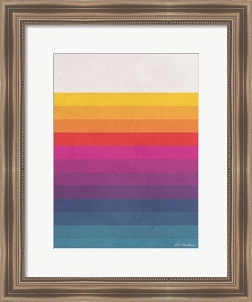 Framed Vintage Retro Lines I Print