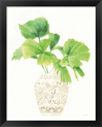 Framed Palm Chinoiserie IV Cream Print