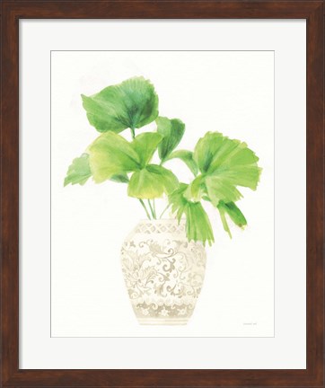 Framed Palm Chinoiserie IV Cream Print